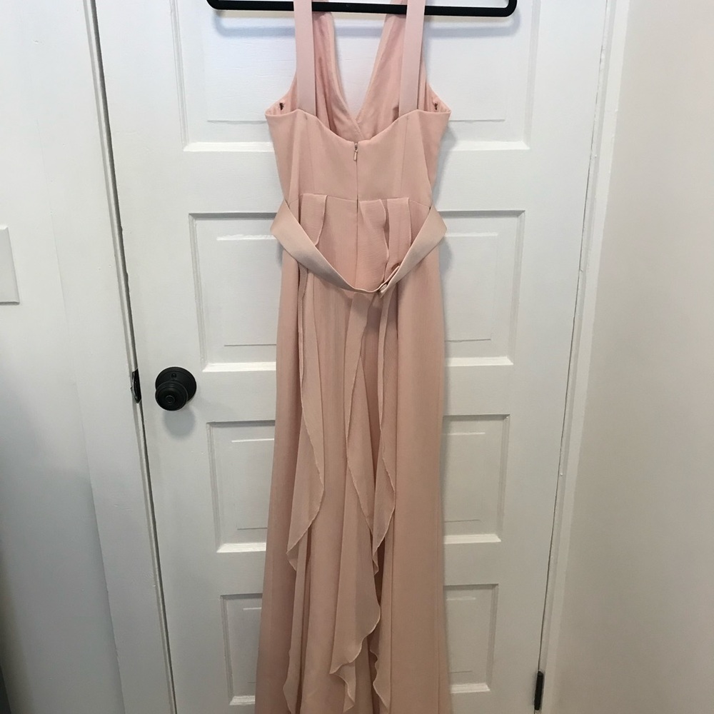 Vera Wang Sleeveless Blush Dress w/ Satin Belt - Picture 6 of 6